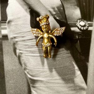 925 angel with crown pendant